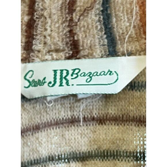 Vintage Sears JR Bazaar Stripe Terrycloth Midi Dress Size 1. E - Picture 5 of 6